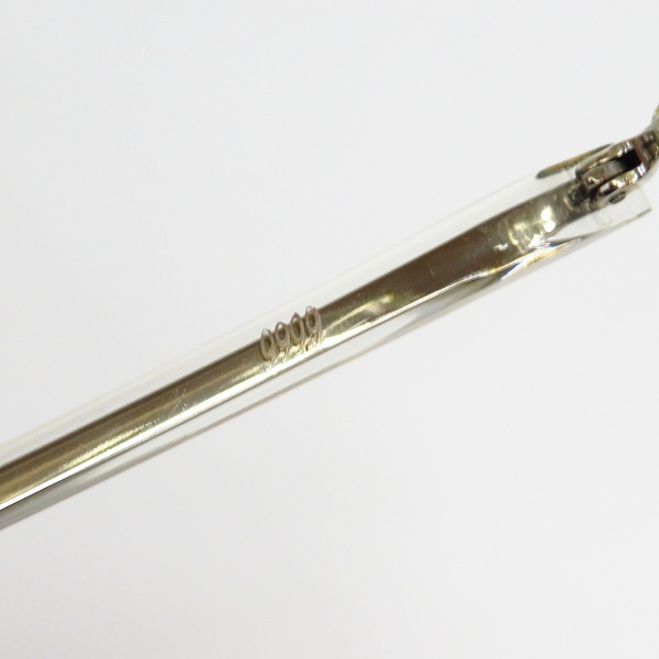 実際に弊社で買取させて頂いた999.9/フォーナインズ ハーフリム 度入りメガネ 眼鏡フレーム クリア M-18 2000の画像 4枚目