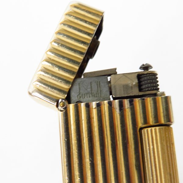 実際に弊社で買取させて頂いたdunhill/ダンヒル ROLALITE/ローラライト サイドローラー オイルライター ストライプの画像 4枚目