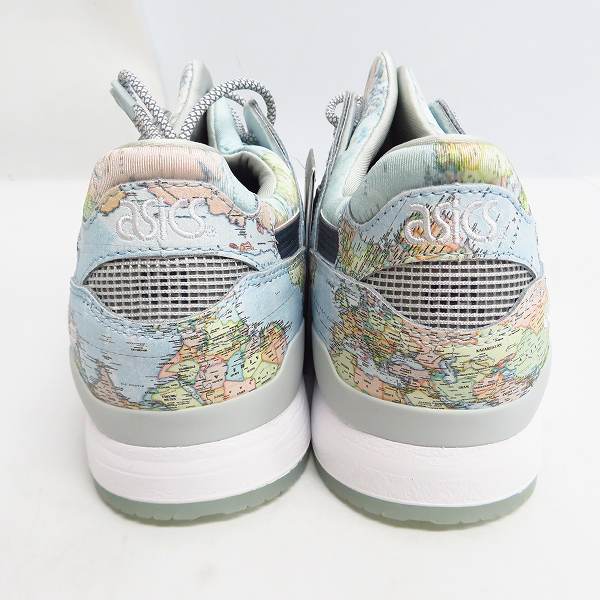 実際に弊社で買取させて頂いた【未使用】ASICS TIGER/アシックスタイガー× ATMOS/アトモス  GEL-LYTE III WORLD MAP SKY/PCT/世界地図 1191A197-400/28.5の画像 1枚目