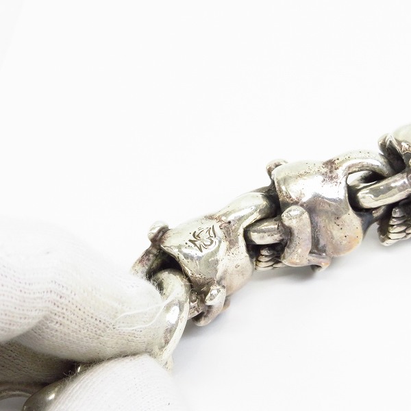 実際に弊社で買取させて頂いたTHIRTEEN DESIGNS/サーティーンデザインズ MAD SKULL LINK BRACELET/マッド スカルリング ブレスレット KB-1SP Lサイズの画像 5枚目