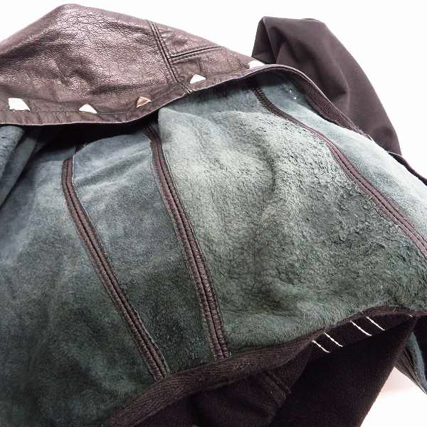 実際に弊社で買取させて頂いたDiamond Dogs/ダイアモンドドッグス ワッペン/スタッズ レザー切り替えしジップアップ ジャケット/Lの画像 6枚目