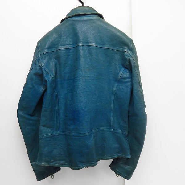 実際に弊社で買取させて頂いたBACKLASH/バックラッシュ ベルギーショルダー製品染め ダブルライダース 1447-02/Lの画像 1枚目