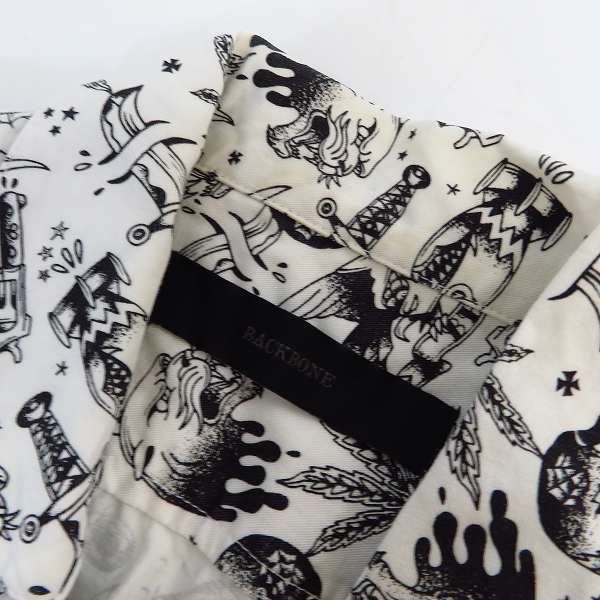 実際に弊社で買取させて頂いたBACKBONE/バックボーン 総柄S/Sシャツ/総柄ハーフパンツ セットアップ size：Sの画像 1枚目