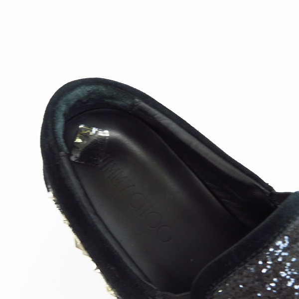 実際に弊社で買取させて頂いたJimmy Choo/ジミーチュウ スタッズ スリッポン/ブラック/41の画像 4枚目