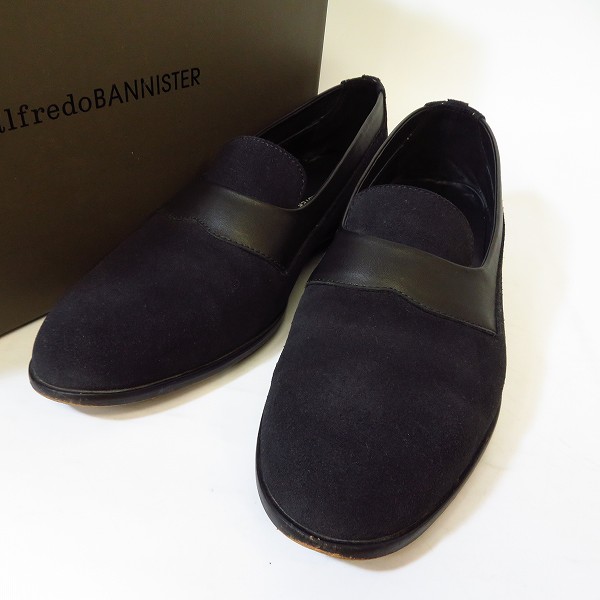 実際に弊社で買取させて頂いたalfredo BANNISTER/アルフレッドバニスター スリッポン ヌバック×スムースレザー/40