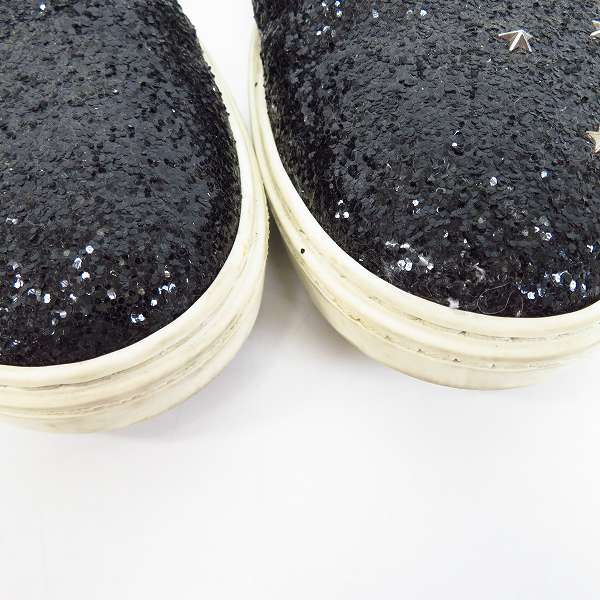 実際に弊社で買取させて頂いたJimmy Choo/ジミーチュウ スタッズ スリッポン/ブラック/41の画像 7枚目