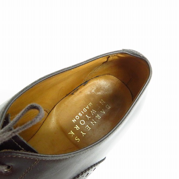 実際に弊社で買取させて頂いたBARNEYS NEWYORK/バーニーズニューヨーク パンチドキャップトゥシューズ/7.5の画像 4枚目