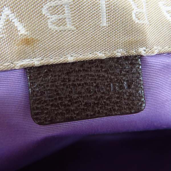 実際に弊社で買取させて頂いたBVLGARI/ブルガリ ロゴマニア トートバッグ キャンバス×レザー SV金具 ミニポーチ付の画像 4枚目