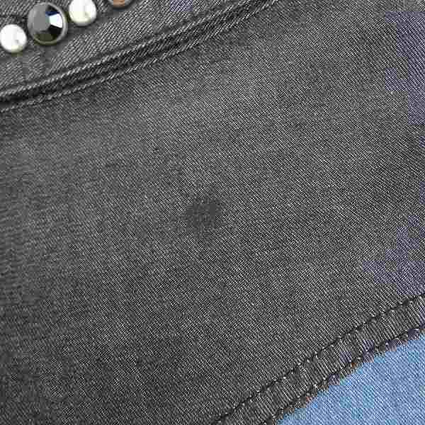 実際に弊社で買取させて頂いたDIET BUTCHER SLIM SKIN/ダイエットブッチャースリムスキン 12AW ウエスタンシャツ インディゴブルー×グレー 1の画像 6枚目