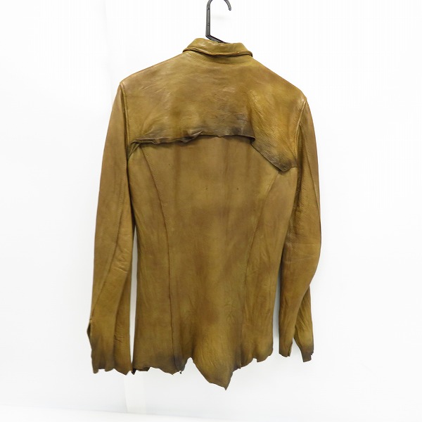 実際に弊社で買取させて頂いたBACK BONE/バックボーン 10ss ディアスキンレザーシャツ/Sの画像 1枚目