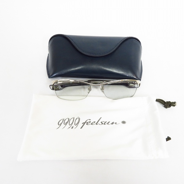 実際に弊社で買取させて頂いた999.9/フォーナインズ メタルフレーム 度入り眼鏡/メガネフレーム シルバー/SP-10T 2の画像 9枚目