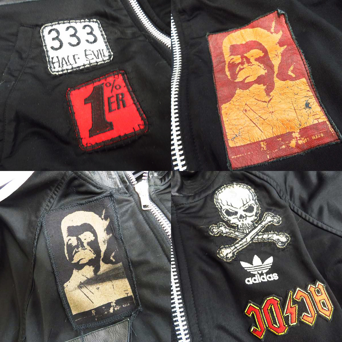 実際に弊社で買取させて頂いたDiamond Dogs/ダイアモンドドッグス ワッペン/スタッズ レザー切り替えしジップアップ ジャケット/Lの画像 8枚目