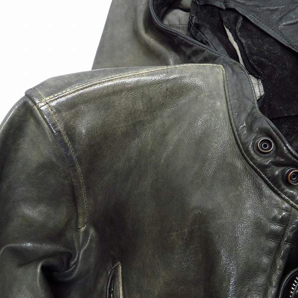 実際に弊社で買取させて頂いたBACK LASH/バックラッシュ ドイツカーフ製品染め レザー ライダース ジャケット 1119-01 Lの画像 5枚目