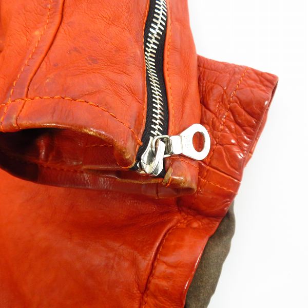 実際に弊社で買取させて頂いたBACKLASH×MAXSIX/バックラッシュ×マックスシックス ジャパンカーフ製品染め襟付き レザージャケット/1498-02/XLの画像 8枚目