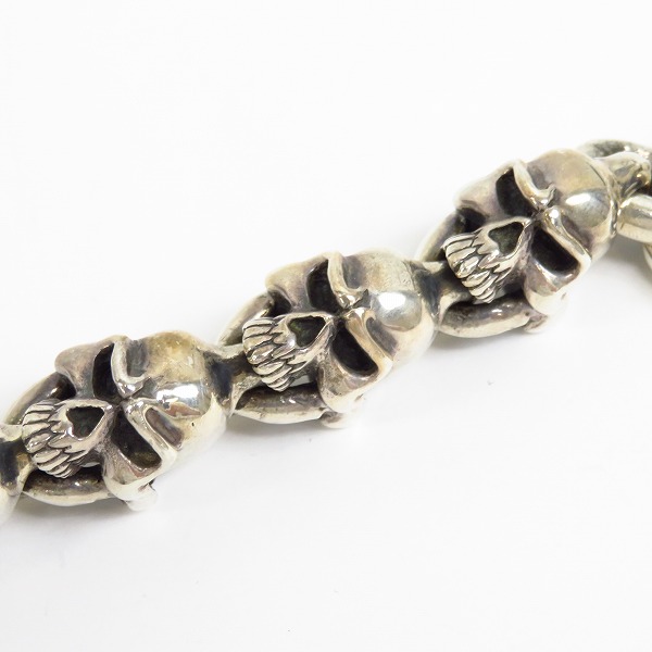 実際に弊社で買取させて頂いたTHIRTEEN DESIGNS/サーティーンデザインズ MAD SKULL LINK BRACELET/マッド スカルリング ブレスレット KB-1SP Lサイズの画像 6枚目
