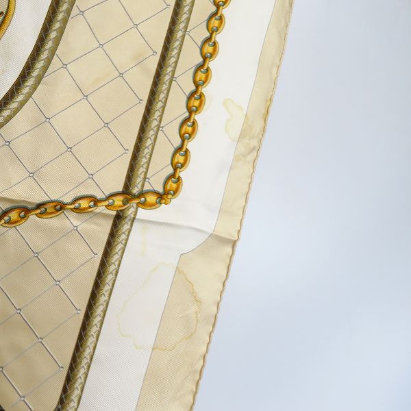 実際に弊社で買取させて頂いたCartier/カルティエ スカーフ シルク 総柄/チェーン/ロープの画像 5枚目