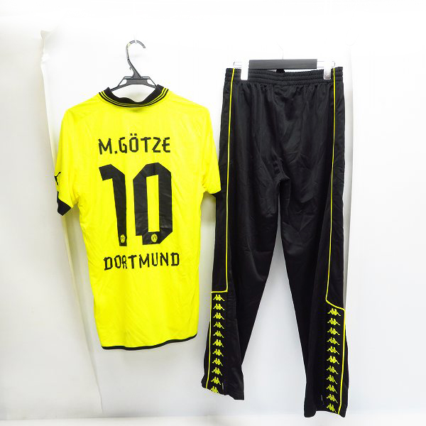 実際に弊社で買取させて頂いたPUMA/プーマ/KAPPA/カッパ ドルトムント #10 マリオ・ゲッツェ 半袖ユニフォーム/トラックジャージ/S/M/2点セットの画像 1枚目