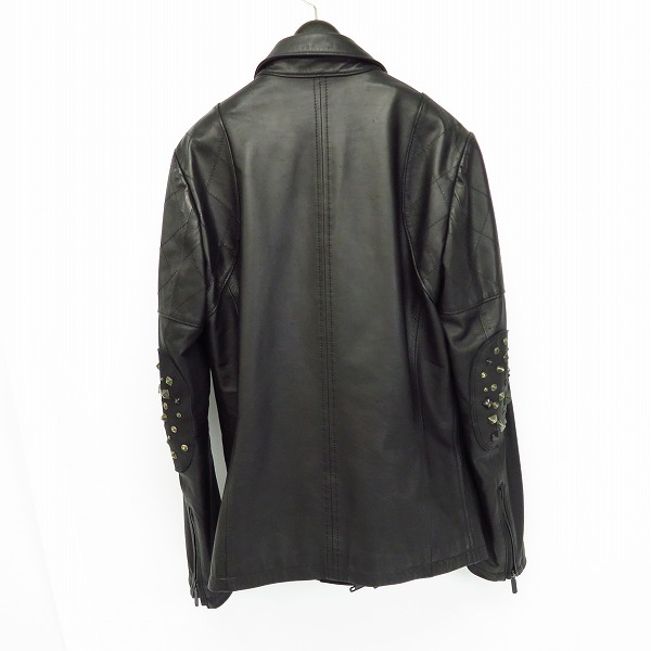 実際に弊社で買取させて頂いたDIET BUTCHER SLIM SKIN/ダイエットブッチャースリムスキン 11AW スタッズ装飾 レザー ライダースジャケット 1の画像 1枚目