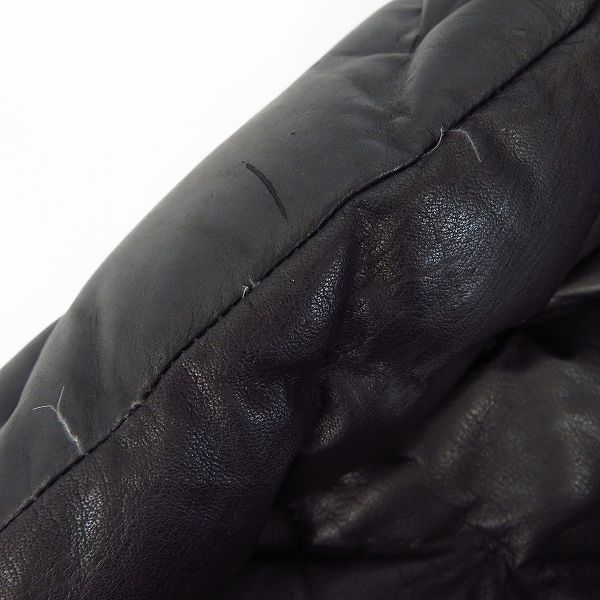 実際に弊社で買取させて頂いた BACKLASH/バックラッシュ カンガルーレザー キルティング ダウンジャケット ブラック 1363-02/3(L)の画像 7枚目