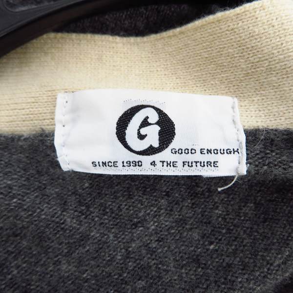 実際に弊社で買取させて頂いたGOODENOUGH/グッドイナフ  初期 カシミア ラインカーディガン Mの画像 2枚目