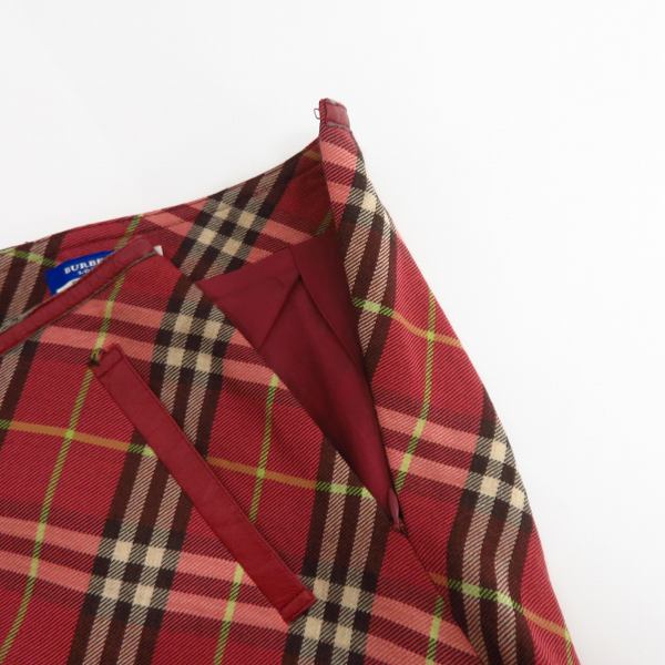 実際に弊社で買取させて頂いたBURBERRY BLUE LABEL/バーバリーブルーレーベル チェック柄 サイドジップスカート 38の画像 5枚目