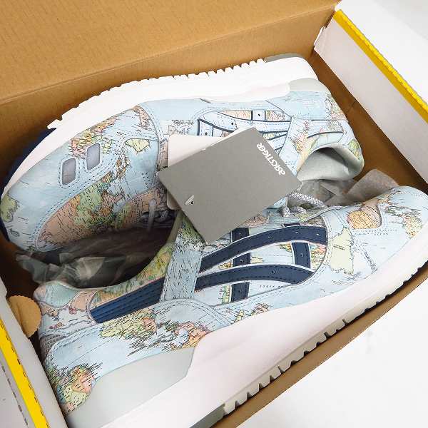実際に弊社で買取させて頂いた【未使用】ASICS TIGER/アシックスタイガー× ATMOS/アトモス  GEL-LYTE III WORLD MAP SKY/PCT/世界地図 1191A197-400/28.5の画像 7枚目