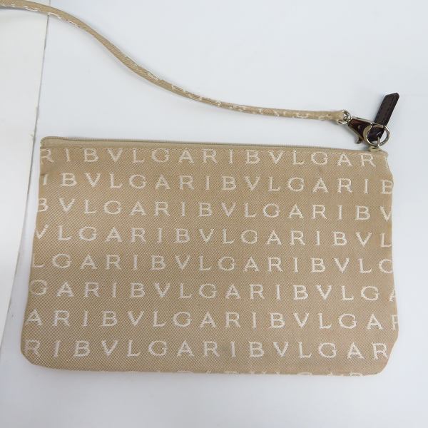 実際に弊社で買取させて頂いたBVLGARI/ブルガリ ロゴマニア トートバッグ キャンバス×レザー SV金具 ミニポーチ付の画像 5枚目