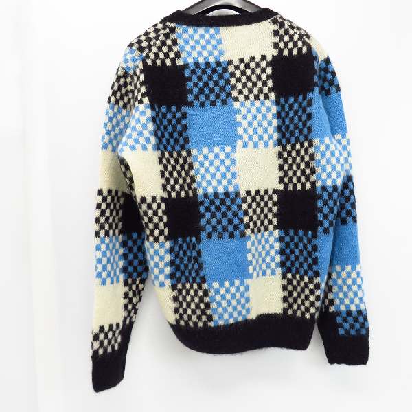 実際に弊社で買取させて頂いたMAISON KITSUNE/メゾンキツネ 16AW モヘアニット チェック柄 KMM-0556-B/Sの画像 1枚目