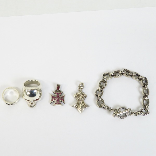 実際に弊社で買取させて頂いたDEALDESIGN/ディールデザイン他 アイアンクロス ペンダント 等 リング ブレスレット 5点セット