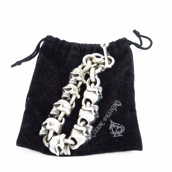 実際に弊社で買取させて頂いたTHIRTEEN DESIGNS/サーティーンデザインズ MAD SKULL LINK BRACELET/マッド スカルリング ブレスレット KB-1SP Lサイズの画像 7枚目