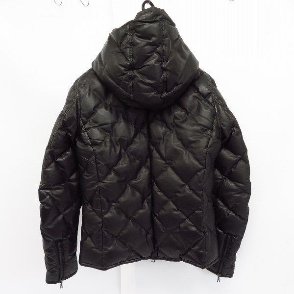 実際に弊社で買取させて頂いた BACKLASH/バックラッシュ カンガルーレザー キルティング ダウンジャケット ブラック 1363-02/3(L)の画像 1枚目