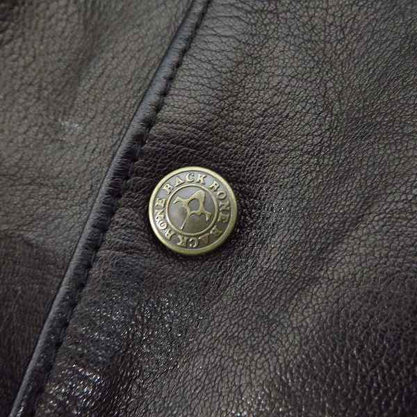 実際に弊社で買取させて頂いたBACK BONE/バックボーン 鹿革/ディアスキン レザーシャツ/長袖 ブラック BB10SS-LS20B/Lの画像 7枚目