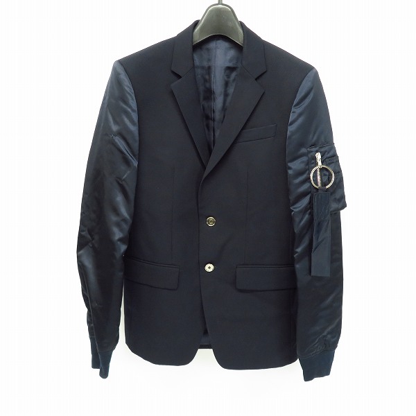 実際に弊社で買取させて頂いた【JPタグ】GIVENCHY/ジバンシー MA-1袖 切替え 2B ジャケット 15S 3242 021/46