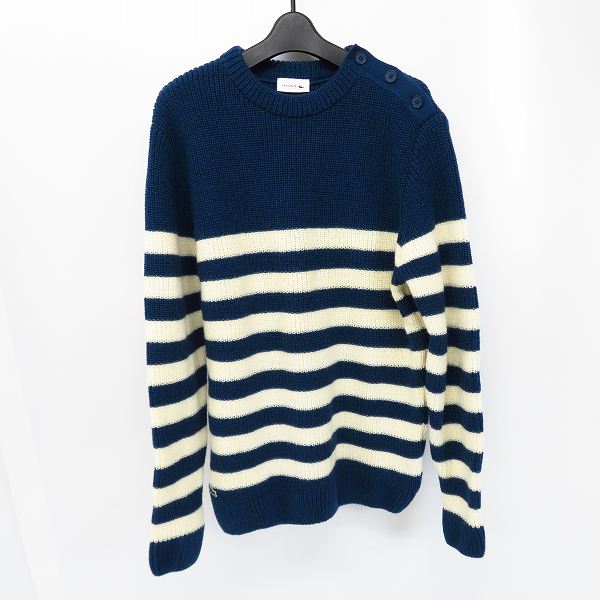 実際に弊社で買取させて頂いたLACOSTE/ラコステ ウール ショルダーボタン ボーダーニット ロングスリーブ AH848E/5