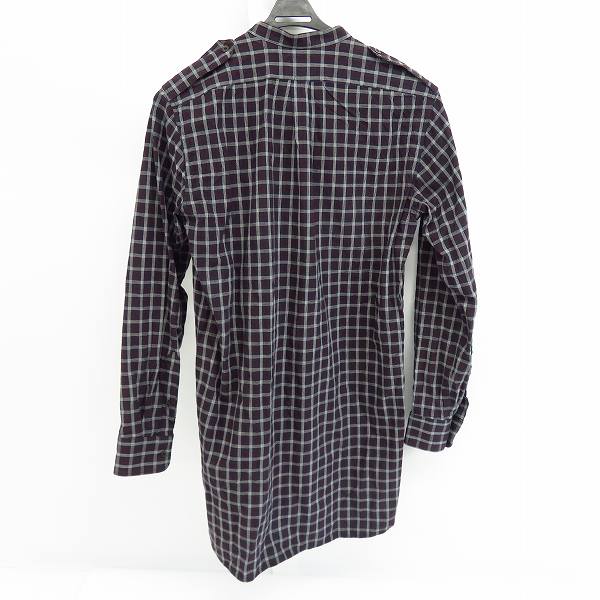実際に弊社で買取させて頂いたDries Van Noten/ドリスヴァンノッテン  チェック柄 ノーカラー長袖シャツ/44の画像 1枚目