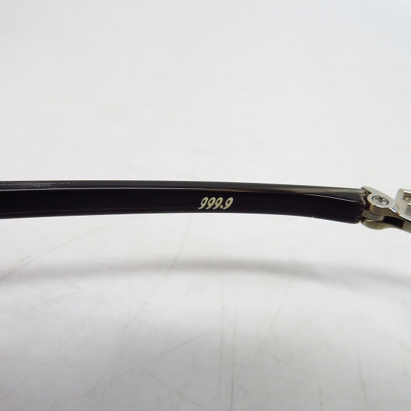 実際に弊社で買取させて頂いた999.9/フォーナインズ 度入り眼鏡/メガネフレーム ハーフリム O-21Tの画像 5枚目