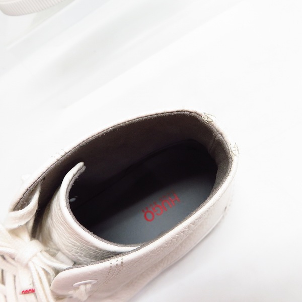 実際に弊社で買取させて頂いたHUGO BOSS/ヒューゴボス グレインレザー ハイカット スニーカー 50417981/39の画像 4枚目
