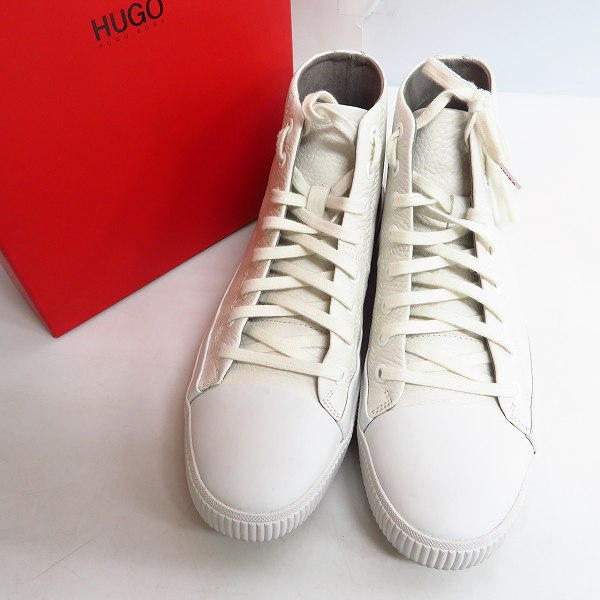 実際に弊社で買取させて頂いたHUGO BOSS/ヒューゴボス グレインレザー ハイカット スニーカー 50417981/39
