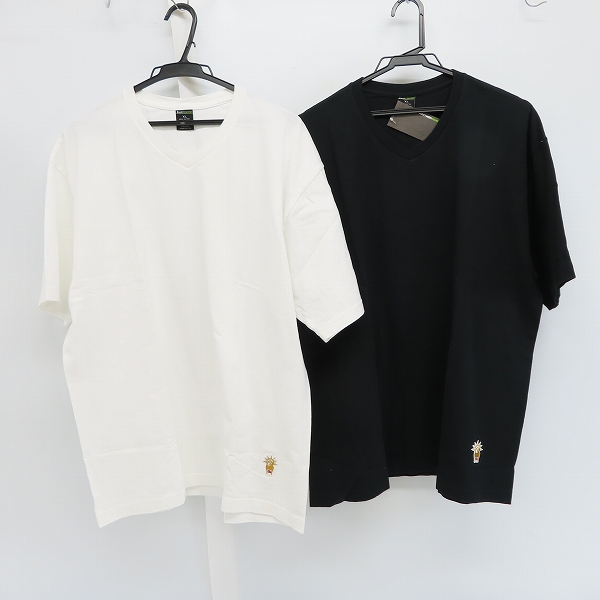 実際に弊社で買取させて頂いた【未使用含む】BackChannel/バックチャンネル Vネック 半袖 Tシャツ ブラック/ホワイト/XL 2点セット