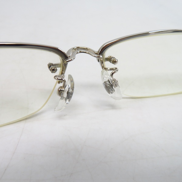 実際に弊社で買取させて頂いた999.9/フォーナインズ 度入り眼鏡/メガネフレーム ハーフリム O-21Tの画像 4枚目