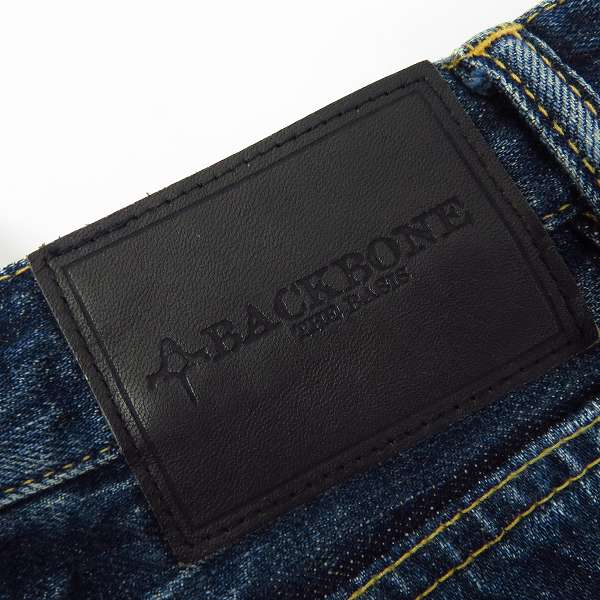 実際に弊社で買取させて頂いたBACKBONE/バックボーン 09ss ヴィンテージ加工デニムハーフパンツ/Mの画像 2枚目