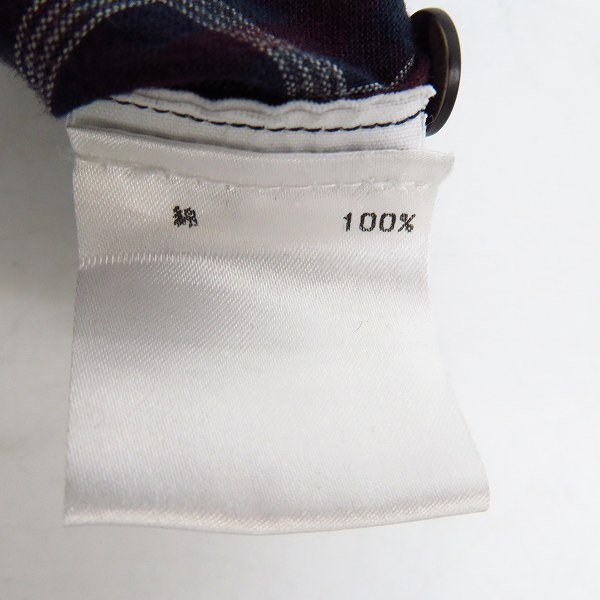 実際に弊社で買取させて頂いたDries Van Noten/ドリスヴァンノッテン  チェック柄 ノーカラー長袖シャツ/44の画像 3枚目
