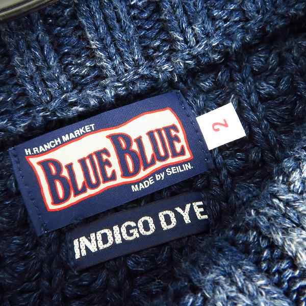 実際に弊社で買取させて頂いたBLUE BLUE/ブルーブルー ハリウッドランチマーケット インディゴ 長袖 ニット/セーター/2の画像 2枚目