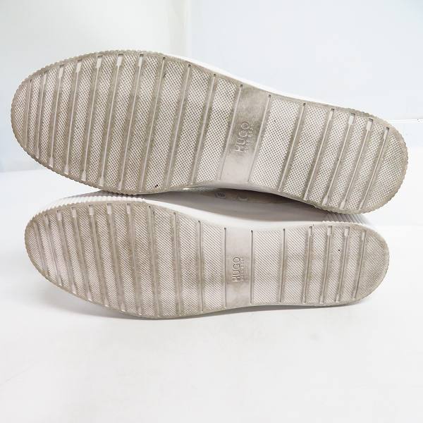 実際に弊社で買取させて頂いたHUGO BOSS/ヒューゴボス グレインレザー ハイカット スニーカー 50417981/39の画像 2枚目