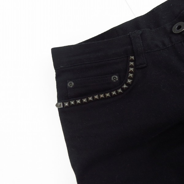 実際に弊社で買取させて頂いたHYSTERICS/ヒステリックス スタッズ装飾 スリムパンツ ブラック size：XXS の画像 6枚目