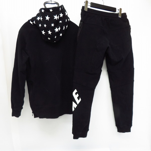 実際に弊社で買取させて頂いたAKM×BROWN BUNNY/エーケーエム×ブラウンバニー DIAGONAL ZIP BIKER COMFORT パーカー/パンツ セットアップ CNU079/S/Mの画像 1枚目