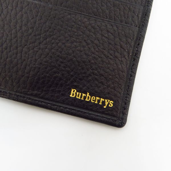 実際に弊社で買取させて頂いたBURBERRYS/バーバリーズ イタリア製 裏地チェック柄 レザー二つ折り財布の画像 6枚目