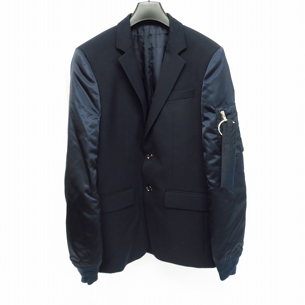 実際に弊社で買取させて頂いたGIVENCHY/ジバンシィ 15SS ナイロンスリーブ テーラードジャケット/46