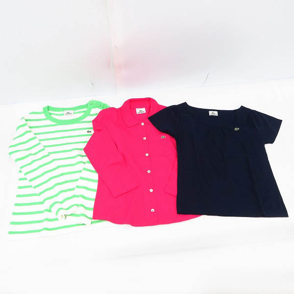 実際に弊社で買取させて頂いたLACOSTE/ラコステ レディース ゴルフウェア カットソー/ポロシャツ/ニットセーター 等 9点セット/38/40の画像 1枚目