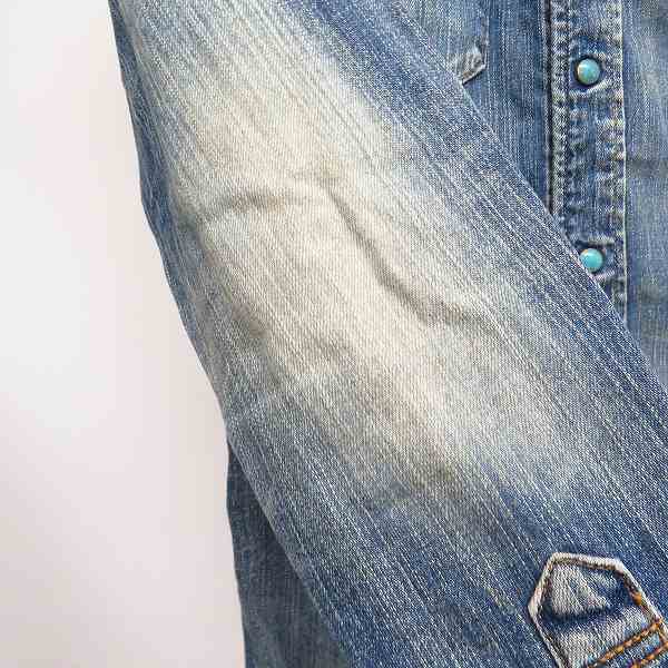 実際に弊社で買取させて頂いたMARBLES/マーブルズ チェック柄 デニム ウエスタン シャツ 長袖 M/2点セットの画像 6枚目